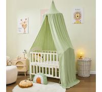 Alavya Home Baldaquin Coton bio Mousseline 250x50 cm Khaki - Rideau de Lit pour