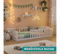 Alavya Home Lit au sol TITAN 80x160 cm hêtre - blanc