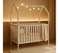 Alavya Home Lit bébé ELLA 70x140 cm pin - blanc avec matelas COZY – Ensemble 2 pièces