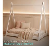 Alavya Home Lit enfant TIPI LUNA 70x140 cm hêtre - blanc
