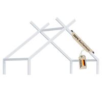 Alavya Home Toit 1 pour lit au sol TITAN 80 x 160 cm, hêtre blanc – toit maison à ajouter, toit seul sans lit
