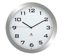 Alba Horloge murale HORISSIMO M - grande, silencieuse, quartz, gris métal 38 x 5,5 x 38 cm