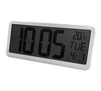 Alba Horloge affichage LCD - Heure + Calendrier + Température - Blanc - Noir