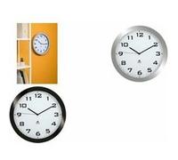 Alba Horloge murale HORISSIMO M - grande, silencieuse, quartz, gris métal 38 x 5,5 x 38 cm