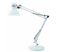 Alba Lampe de bureau Architecte - Ampoule Led E27 - 20W - Double bras articulé - Tête orientable - Blanc