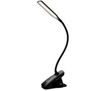 Alba Lampe de bureau Ledclip - Ampoule Led - 2,8W - Rechargeable - Bras flexible - Noir