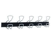 Alba - Patère Murale - PMPRO3M - Métal et Plastique - 5 Double Crochet Fil - Porte Manteau - Fixation Vis et Chevilles Fournies - Supporte 5kg - Design unique - Noir et Gris