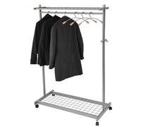 Alba Vestiaire mobile PMLUX6 Gris métal / Bois clair – Livré avec 6 cintres