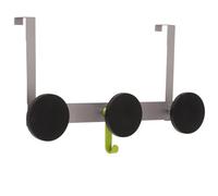 Alba - PMS3P - Triple Patère de Porte - Solide et Résistante - Design - Porte Manteau porte - Gris Métal / Noir