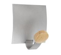 Alba PMV1MAG 1 double patères Magnétique Gris Metal Et Bois Clair