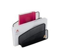 Alba - Porte-Courrier - MESHLETTER N - Acier Perforé - Gris Métal - 14,5 x 18 x 9 cm - Porte-Documents - Organiseur de Bureau - Rangement Courrier - Porte Lettres - Trieur Courrier - Noir
