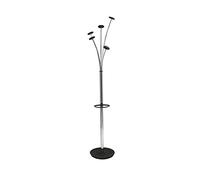 Alba Porte Manteau sur Pied - Porte Parapluie - 5 Patères - Base Stable Lestée - Montage Facile - Chrome - Idéal Bureau et Entrée Maison PMFEST CH 187x36x36 cm
