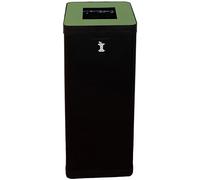 Poubelle de tri sélectif pour déchets résiduels noir et vert 50 litres
