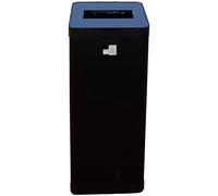 Poubelle de tri sélectif pour papier noir et bleu 50 litres