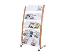 Alba Présentoir à prospectus DD5GMW – Largeur 860 mm – 5 compartiments A4 sur roulettes