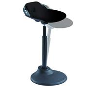 ALBA Tabouret ergonomique Flexy Noir en acier et polypropylène, assise tissu, Base ABS L43 x H25 x H44 cm