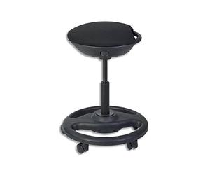 ALBA Tabouret Rolly ergonomique à bascule sur roulette, rembourré avec mousse. Hauteur de 57 cm à 74 cm