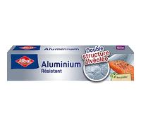 Albal - Film Aluminium 100m - Résistant - Double structure alvéolée - Four et barbecue