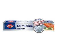 Albal - Film Aluminium 30m - Résistant - Double structure alvéolée - Four et barbecue