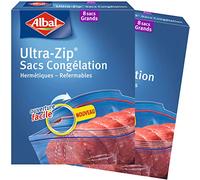 Albal Lot de 2 x 8 Sacs Congélation, Fermeture Ultra-Zip, Hermétique, 8 L