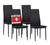 Albatros 3094 Diamond Lot de 4 chaises, Noir, SGS Tested