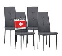 Albatros 3096 Diamond Lot de 4 chaises, Gris, SGS Tested