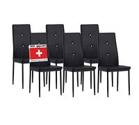 Albatros 3098 Diamond Lot de 6 chaises, Noir, SGS Tested