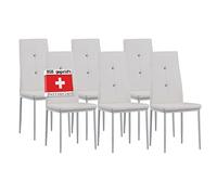 Albatros 3099 Diamond Lot de 6 chaises, Blanc, SGS Tested