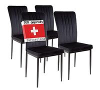 Albatros Chaises de Salle à Manger Modena, Lot de 4, Noires, testées SGS