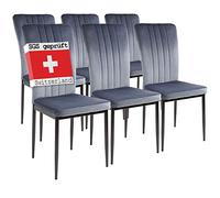 Albatros Chaises de Salle à Manger Modena, Lot de 6, Gris, testées SGS