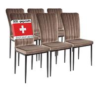 Albatros Chaises de Salle à Manger Modena, Lot de 6, Marron, testées SGS