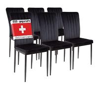 Albatros Chaises de Salle à Manger Modena, Lot de 6, Noires, testées SGS