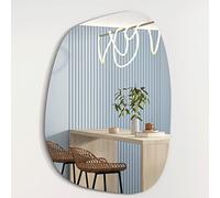 Albatros International GmbH Miroir Design Asymétrique 75x55 cm - Mural ou de Porte Forme Organique Moderne Ovale et Grand Informe sans Cadre, Mirror Wall