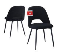 Albatros Silvi Lot de 2 chaises de salle à manger avec housse en velours côtelé - Design vintage élégant - Housse en velours certifiée SGS - Chaise de cuisine, chaise de salle à manger ou table à