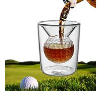 Albefer Verre de dégustation de whisky de golf de 170.1 g à double paroi avec motif de balle de golf,Cadeau amusant pour homme, dégustation de bière, échantillon de vol, cocktail, scotch