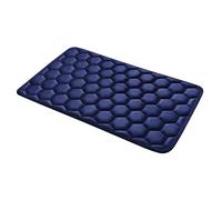 ALBERE Tapis de Bain Haut de Gamme en Mousse à Mémoire de Forme 2 cm, Antidérapant SBR, Ultra Absorbant, Doux et Moelleux, Séchage Rapide, 50x80 cm, Bleu Marin