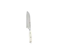 Albert de Thiers - L'Irresistible - Couteau Santoku 14,5 cm - Lame Acier Inoxydable - Manche Ergonomique ABS Blanc avec 3 Rivets - Protection PVC - Prise en Main Confortable - Design Élégant