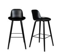 ALBERT KUIP - Lot de 2 tabourets de bar en polypropylène noir Noir