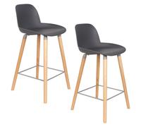 ALBERT KUIP - Lot de 2 Tabourets de comptoir gris H65 Gris