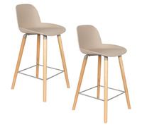 ALBERT KUIP - Lot de 2 tabourets de comptoir taupe H65 Taupe