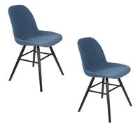 ALBERT KUIP SOFT - Lot de 2 chaises tissu bleu Bleu