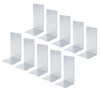 Alberts 10 x équerres pour plaques perforées 100 x 200 x 100 mm - acier brut, galvanisé sendzimir
