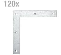 Alberts 120 x équerre d'angle 120 x 120 x 20 mm - galvanisé sendzimir, avec trous de vis encastrés