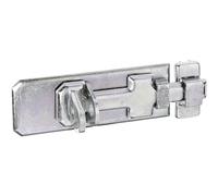 Alberts 123055 Verrou de sécurité porte-cadenas | avec poignée plate et gâche attachée | passivé | platine 80 x 35 mm