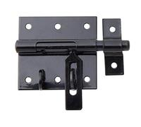 Alberts 137304 Verrou porte-cadenas | avec gâche attachée | plastifié, en noir | platine 70 x 67 mm | boulon Ø 9,5 mm | longueur totale 100 mm