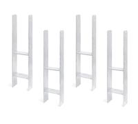 Alberts 203948 Lot de 4 supports de poteau en H - Galvanisés à chaud - Largeur lumineuse : 121 mm - Hauteur totale : 600 mm - Épaisseur du matériau : 5 mm