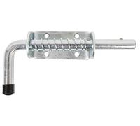 Alberts 204815 Verrou de box type Pistolet | avec poignée ronde et ressort | passivé | platine 85 x 40 mm | boulon Ø14 x 176 mm