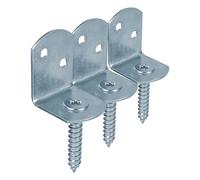 Alberts 204822 Équerre pour clôture tressée Forme L | en différents modèles | zinguée | hauteur totale 83 mm | Set de 12 pièces (Lot de 3)