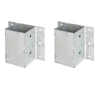 Alberts 208684 Ancre de poteau pour bordures en L et U ou murs | à visser | galvanisée à chaud | 91 x 91 mm | Set de 2 pièces
