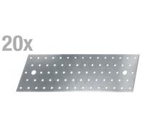Alberts 20x plaque perforée 300x100x2 mm équerre de plaque perforée galvanisée sendzimir connecteur métallique stable